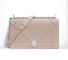 Large Diorama flap bag in Rose Poudre grained calfskin M0422PVRG M413