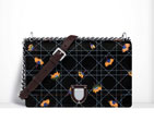 Large Diorama flap bag in black and chocolate lambskin M0422PAFA M911