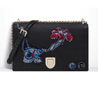 Large Diorama flap bag in black quilted calfskin M0423OVYU M911