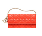 Orange leather Lady Dior Rendez-Vous wallet CAL43060P M672