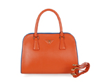 PRADA Saffiano Leather Top Handle Bag 6831 in Orange