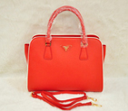 PRADA Saffiano Leather Tote Bag BN2609 in Flame