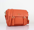 Prada Saffiano Calf Leather Flap Bag BT0904 Orange