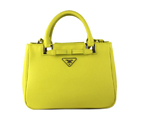 Prada Saffiano Calf Leather Tote Bag 2246 in Lemon