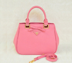 Prada Saffiano Calf Leather Tote Bag BN2245 in Cherry pink