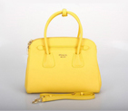 Prada Saffiano Cuir Leather Tote Bag 10337 in Yellow 10337