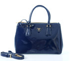 Prada Saffiano Patent Leather Tote Bag 1801 in Royal green