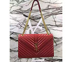 SAINT LAURENT CLASSIC LARGE MONOGRAM SAINT LAURENT SATCHEL IN LEATHER