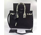 SAINT LAURENT CLASSIC SMALL SAC DE JOUR BAG IN LEATHER AND WHITE AND BLACK PYTHON EMBOSSED LEATHER 355153