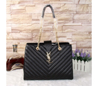 Saint Laurent Large Cabas Caviar Leather Bag Y3009 Black
