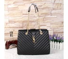 Saint Laurent Large Cabas lambskin Leather Bag Y3009 Black