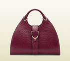 Stirrup raspberry ostrich top handle bag 277514 LC80G 6236