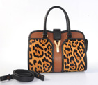 Yves Saint Laurent Small Cabas Chyc Bag 8220 Earth yellow with leopard 8220