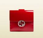 gucci icon polished leather french flap wallet 369676
