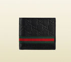 guccissima leather web bi-fold wallet 365491 A0VBR 1060 365491