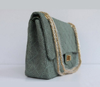 Chanel Flap Bag Quilted Ancient-Green Leather with Gold Chain