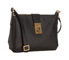 Fendi tobacco zucchino spalmati clasp detail shoulder bag 8BT193