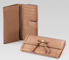 continental wallet with woven leather bow, bamboo detail and tassels 269981 A7M0G 2729