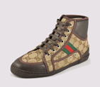 'cannes' high-top sneaker with eyelets and signature web detail