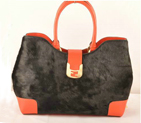 Fendi 2jours Horsehair Tote Bag F2546 Black