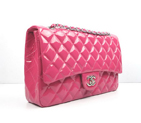 Chanel Silver Chain Quilted Patent Flap Bag 1113 Peach 1113