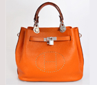 Hermes Mini so kelly bag in Orange with Silver hardware 8388OS