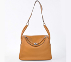 Hermes Lindy 30CM Havanne Handbags 1057 Camel Leather Silver Hardware