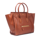 Celine Luggage Medium Handbags Brown with Crocodile Pattern 98169