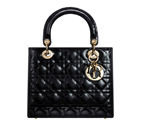 Lady Dior wallet in black patent leather VRB44550