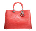 Matt light coral crocodile 'Diorissimo' bag M0901PCCR M318