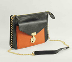 Celine Shoulder Bag Calfskin Orange with Black 88028