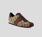 'icon' lace-up sneakers with signature web 117706 F40TO 8487