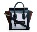 Celine Luggage Nano Bag Original Suede&Calf Leather White&Black&Brown