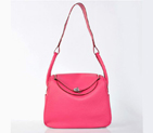Hermes Lindy 30CM Havanne Handbags 1057 Peach Leather Silver Hardware