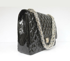 Chanel Flap Bag Quilted Black Patent with Gold Chain 1116 1116