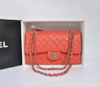 Chanel A1112 Flap Bag Original Leather Light Red