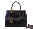Fendi '2Jours' Horsehair Calfskin Leather mixed color shoulder and tote bag