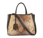 Fendi '2Jours' Snake stripes Leather shoulder and tote bag