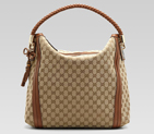 'bella' large hobo with woven leather bow, bamboo 269947 A7M0G 8642