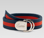 belt with engraved gucci script logo and D ring bu 189812 H90WN 8497