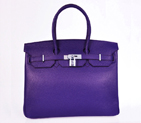 Hermes Birkin 35CM clemence leather in Iris Purple with Silver hardware