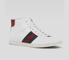 'ace' lace-up hi-top sneakers with signature web 225662 AE2CO 9065