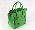 Celine Luggage Medium Green Handbags Black with Crocodile Pattern 98169
