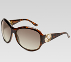 large square frame sunglasses with GG logo on temp