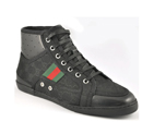 'cannes' high-top sneaker with eyelets and signature web detail