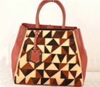 Fendi 2Jours Suede&Ferrari Leather Tote Bag F2552L Wine