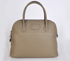 Hermes Bolide Bag 37cm clemence leather in Dark Grey with Silver hardware 1037DG