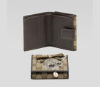 mini flap french wallet with 'brando' guccioli emb