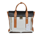 Celine Large Leather Top Handle Bag 231A Black/Beige/Coffee 231A
