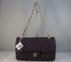 Chanel purple color with gold chain